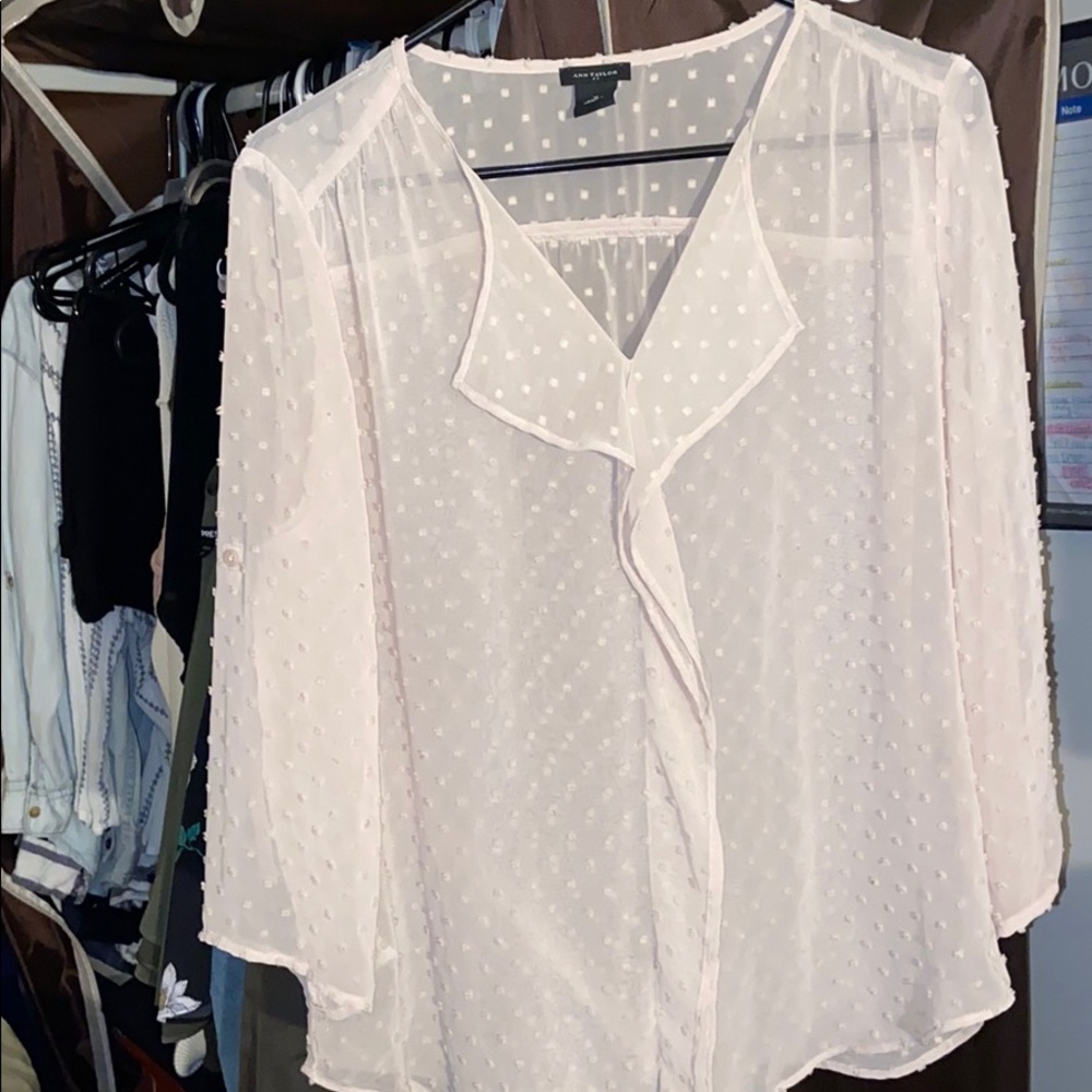 See through long sleeve blouse